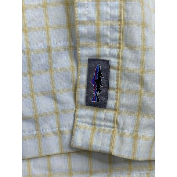 Patagonia Button Down Plaid Shirt‎ size Large White/Yellow - Picture 3 of 6
